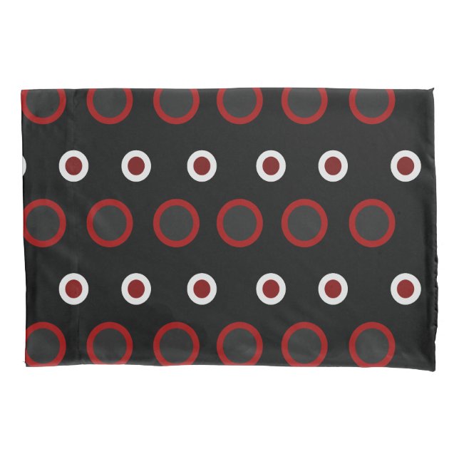 Mid-Century Modern red, black and gray   Pillow Case (Front)