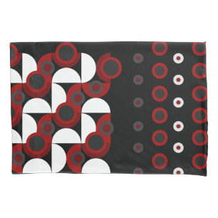 Mid-Century Modern red, black and gray   Pillow Case
