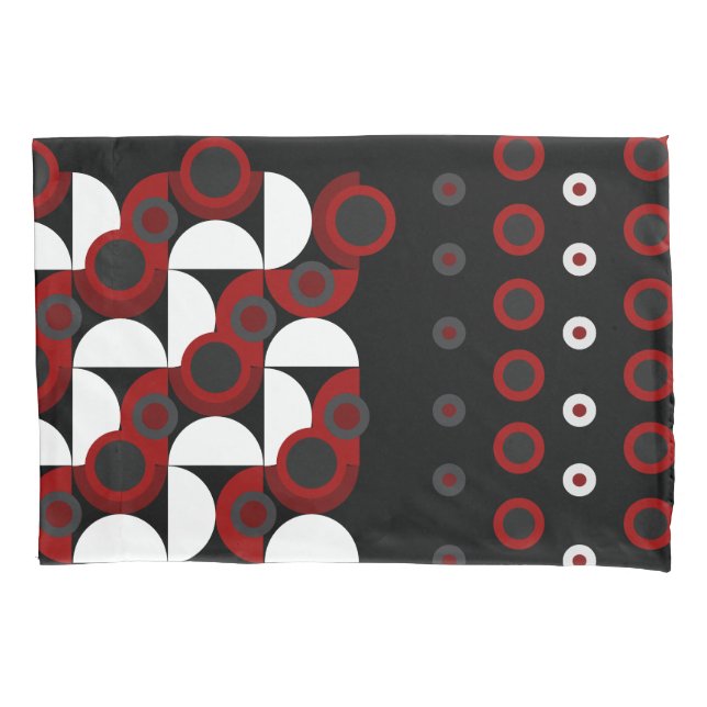 Mid-Century Modern red, black and gray   Pillow Case (Front)