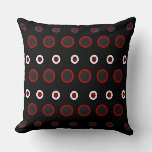 Mid-Century Modern red, black and gray Throw Pillow