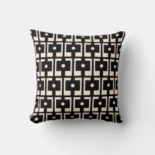 Mid Century Modern Rektangel Geometric Pattern Throw Pillow