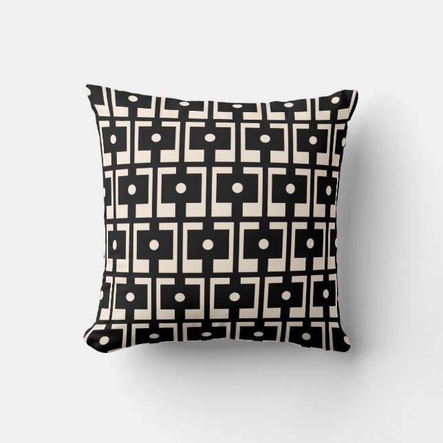 Mid Century Modern Rektangel Geometric Pattern  Throw Pillow (Front)
