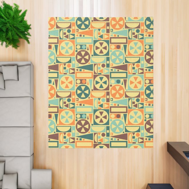 Mid-Century Modern Retro 1950s Abstract Geometric Rug (Insitu (Indoor 2))