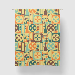 Mid-Century Modern Retro 50s Abstract Geometric Blackout Curtains