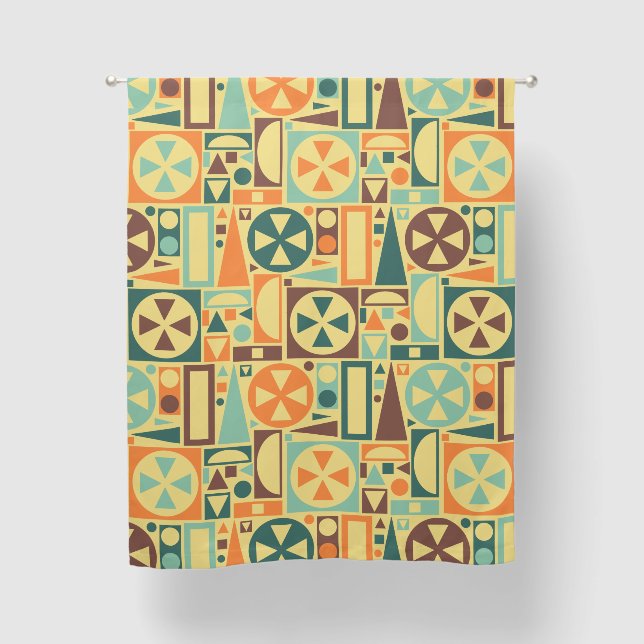 Mid-Century Modern Retro 50s Abstract Geometric Blackout Curtains (Front)