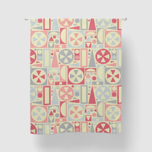 Mid-Century Modern Retro 50s Pink Geometric Pretty Blackout Curtains