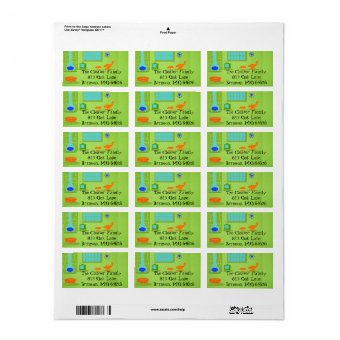 Mid Century Modern Retro Address Label | Zazzle