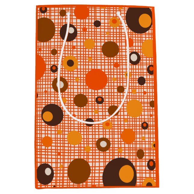 Mid Century Modern Retro Atomic Dot Pattern Medium Gift Bag (Front)