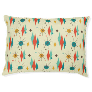 Mid Century Modern Retro Atomic Starburst Diamond Pet Bed