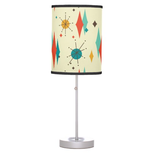 Mid Century Modern Retro Atomic Starburst Diamond Table Lamp (Front)