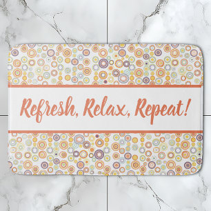 Mid-Century Modern Retro Autumn Circles Bath Mat