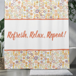 Mid-Century Modern Retro Autumn Circles Shower Curtain