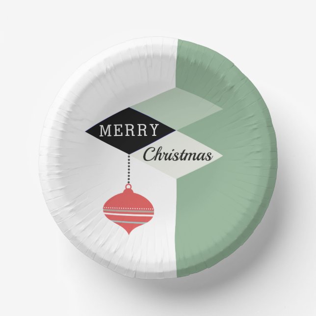 Mid-Century Modern Retro Chic Holiday Paper Bowls (Front)