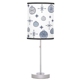 Mid Century Modern Retro Christmas Art Silver Table Lamp