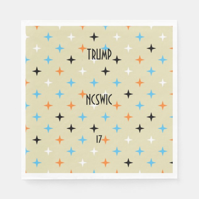 Mid Century Modern Retro Custom Text Napkins (Front)