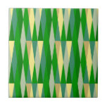 Mid Century Modern Retro Diamond Green Yellow Ceramic Tile<br><div class="desc">This design may be personalized by choosing the Edit Design option. You may also transfer onto other items. Contact me at colorflowcreations@gmail.com or use the chat option at the top of the page if you wish to have this design on another product or need assistance. See more of my designs...</div>