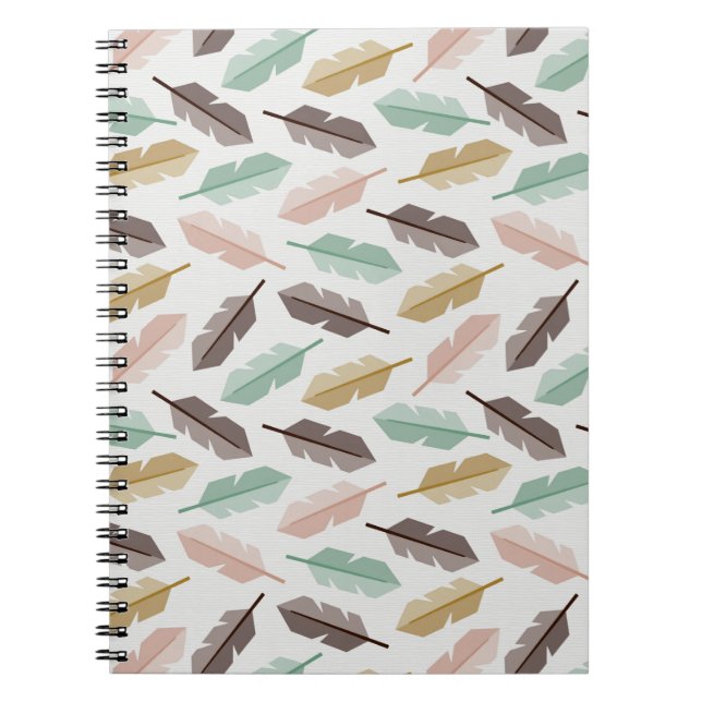 Mid-Century Modern Retro Feathers Notebook (Front)