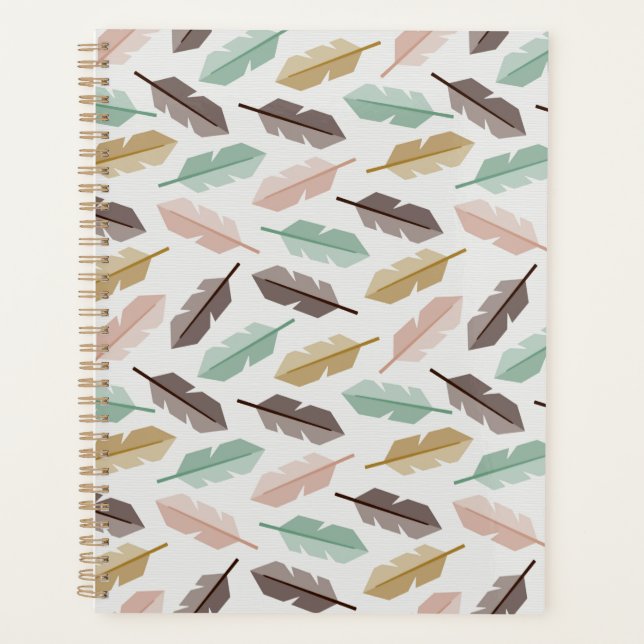 Mid-Century Modern Retro Feathers Planner (Front)
