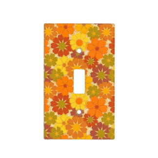 Mid Century Modern Retro Flowers Light Switch Cover