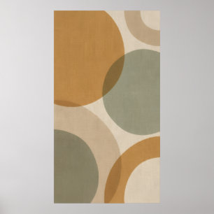 Mid Century Modern Retro Geometric Circles Sage Gr Poster