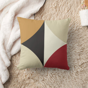 Mid Century Modern Retro Geometric Starburst Throw Pillow