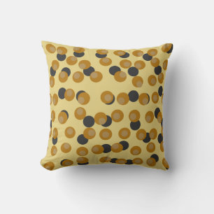 Mid-Century Modern Retro Honey Mustard Orbit Throw Pillow
