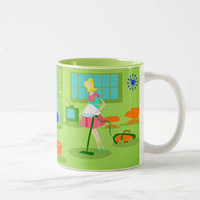 Mid Century Modern Retro Housewife Coffee Mug (Right)