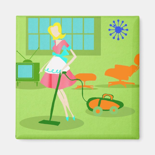 Mid Century Modern Retro Housewife Magnet (Front)