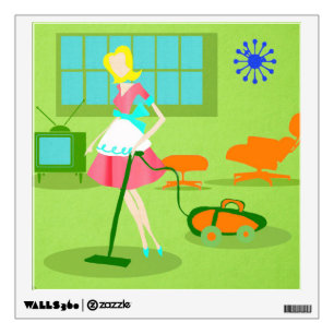 Mid Century Modern Retro Housewife Wall Decal
