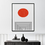 Mid-Century Modern Retro-Inspired  Art Poster<br><div class="desc">Add a touch of modern Scandinavian design to your home with this stunning abstract landscape print. Featuring a stylized tree branch, the sun, a rainbow, and a cloud, this image captures the beauty of nature in a unique and contemporary way. The muted colors and minimalist design make this print the...</div>