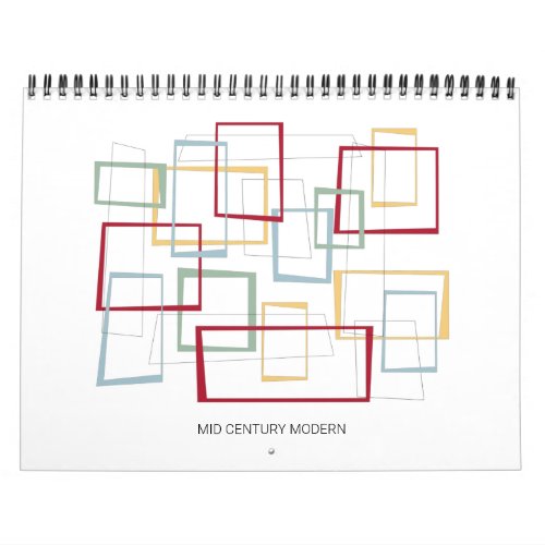 Mid Century Modern Retro Original Art Calendar