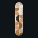Mid Century Modern Retro Pattern Brown Earth Tones Skateboard<br><div class="desc">Retro mid century modern pattern – abstract geometric shapes – minimalist pattern in earth tones – Brown,  beige,  white,  terracotta.</div>