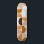 Mid Century Modern Retro Pattern Brown Earth Tones Skateboard<br><div class="desc">Retro mid century modern pattern – abstract geometric shapes – minimalist pattern in earth tones – Brown,  beige,  white,  terracotta.</div>