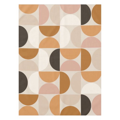 Mid Century Modern Retro Pattern Brown Earth Tones Tablecloth