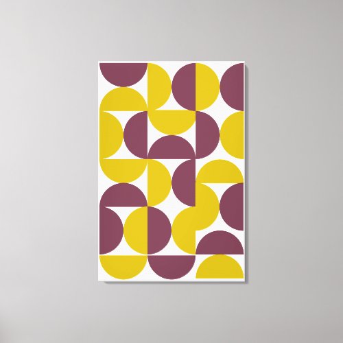 Mid Century Modern Retro Pattern Colorful Theme Canvas Print