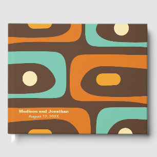 Mid Century Modern Retro Piquet Personalized Guest Book