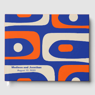 Mid Century Modern Retro Piquet Personalized Guest Book