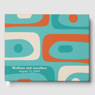 Mid Century Modern Retro Piquet Personalized Guest Book