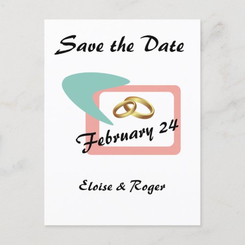 Mid_century modern retro save the date announcement postcard