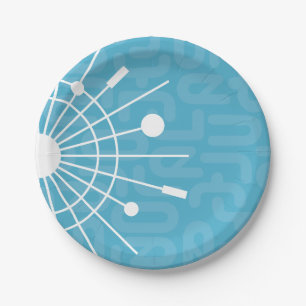Mid Century Modern Retro Sputnik Snowflake MOD Paper Plates