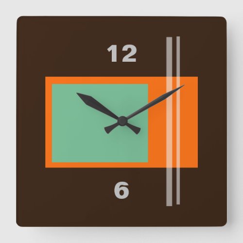 Mid Century Modern Retro Square Wall Clock