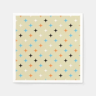 Mid Century Modern Retro Starburst Pattern Napkins