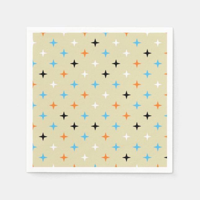Mid Century Modern Retro Starburst Pattern Napkins (Front)