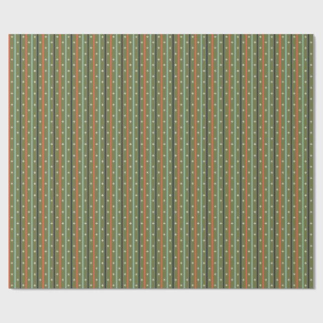 Mid-Century Modern Retro Stripe Pattern Wrapping Paper (Flat)