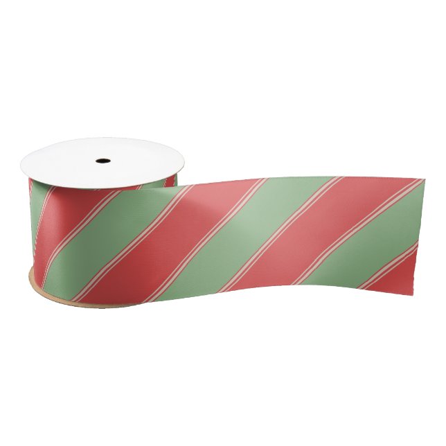 Mid-Century Modern Retro Stripes Satin Ribbon (Spool)