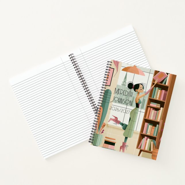 Mid Century Modern Retro Study College Notes Notebook (Inside)