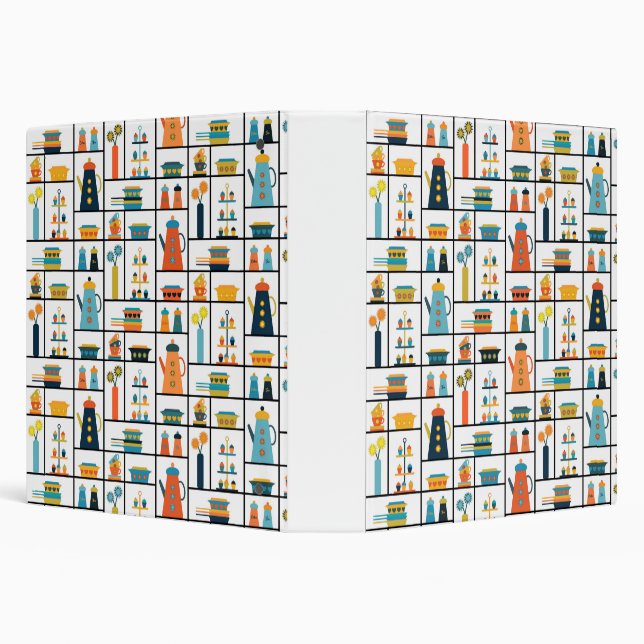 Mid Century Modern Retro Stylish Kitchen Shelves 3 Ring Binder (Background)