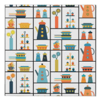 Mid Century Modern Retro Stylish Kitchen Shelves