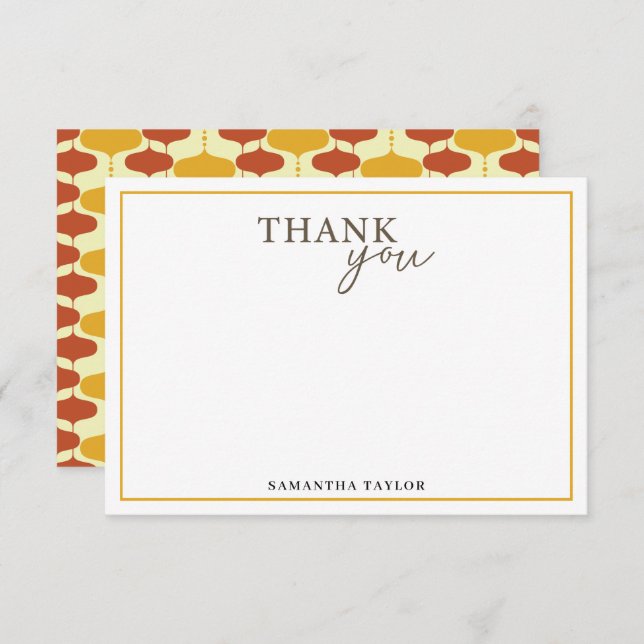 Mid-Century Modern Retro Thank You Card – 1950s  (Front/Back)