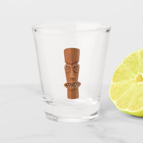 Mid Century Modern Retro Tiki God Shot Glass